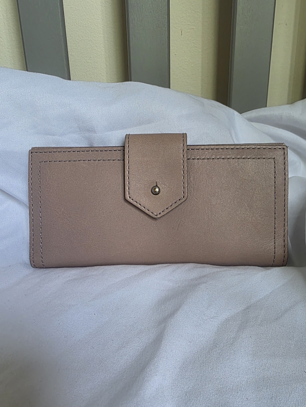 Madewell The Post Taupe Leather Bi Fold Long Wallet